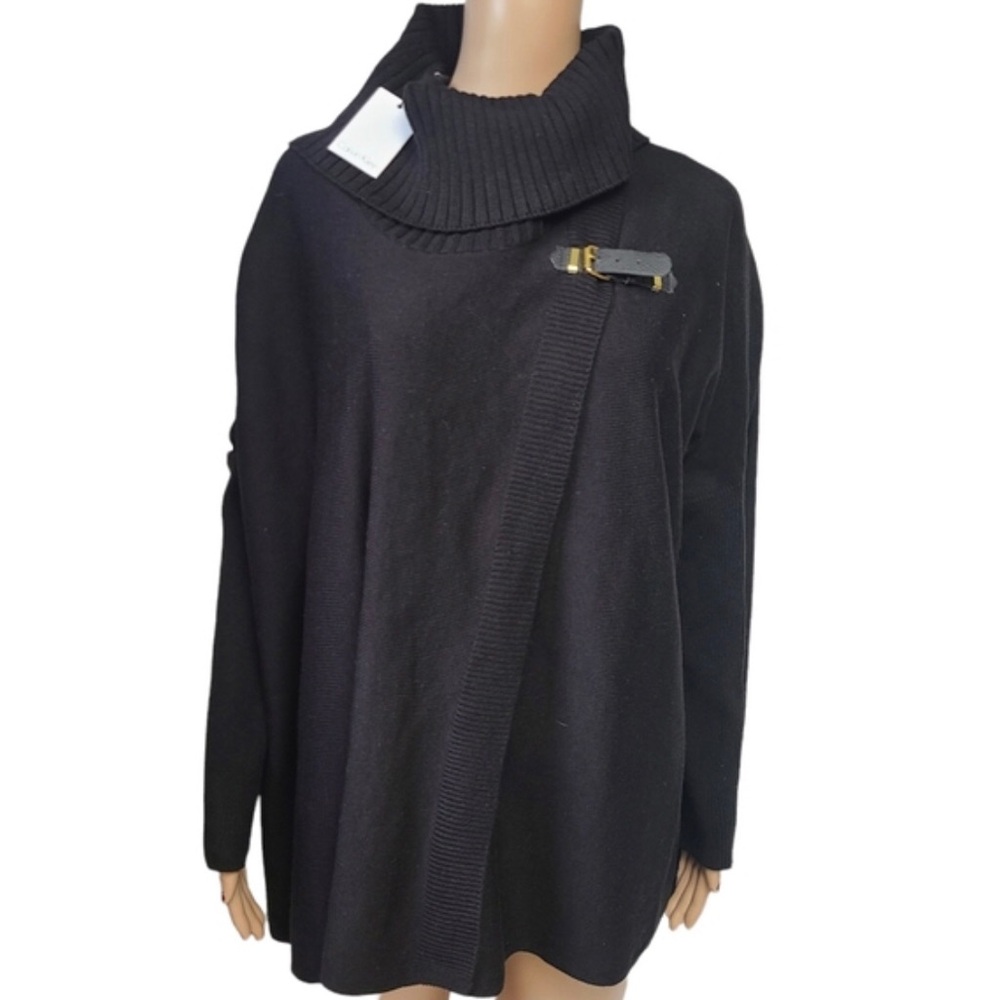 Calvin Klein Black Cowl Neck Tunic Sweater size Small Medium